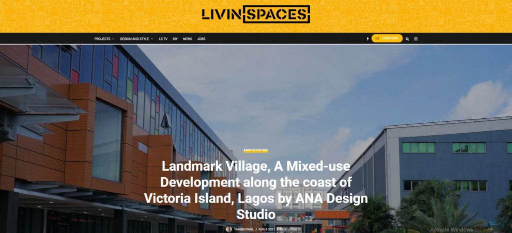 Publication snip of Landmark Retail Boulevard by ANA Design Studio Pvt. Ltd. feature on LivinSpaces