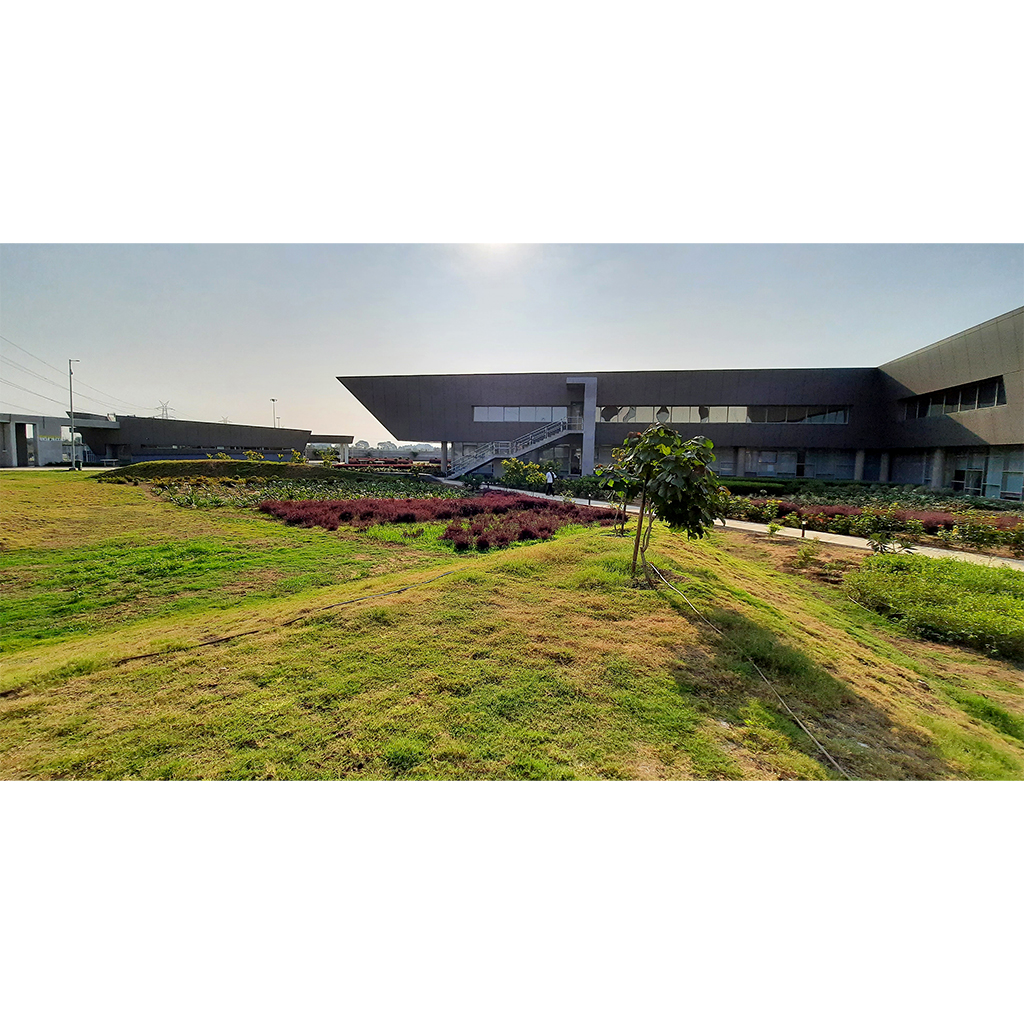 new plasser india industry phase 1 administration office exterior by ANA Design Studio Pvt. Ltd.